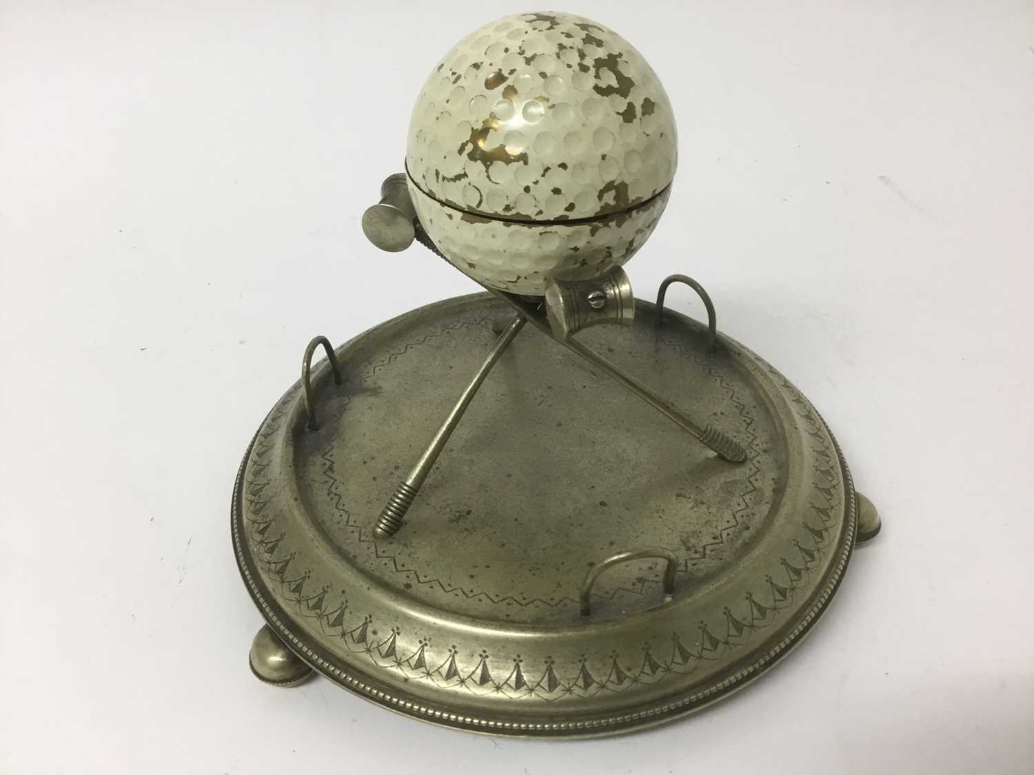 Early 20th century novelty croquet themed inkwell