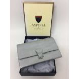 Aspinal of London silver leather Classic Travel Wallet