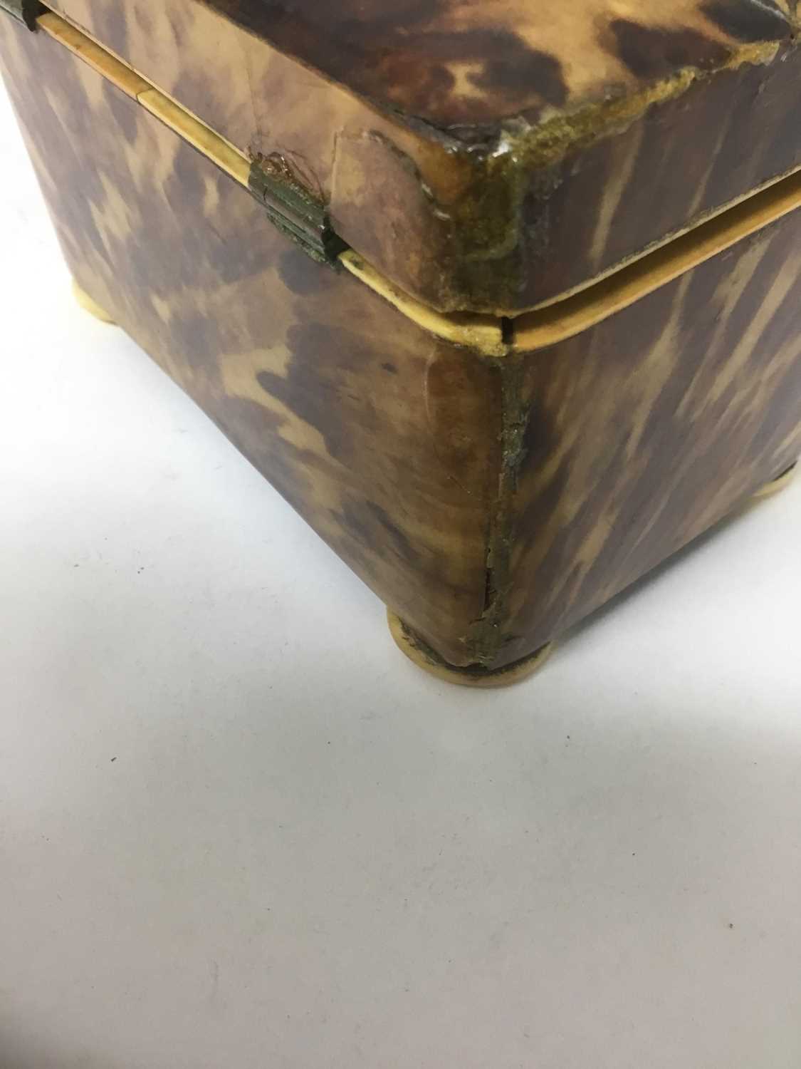 Regency blond tortoiseshell tea caddy - Image 8 of 8