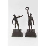 A pair of Art Deco bronzed figures of sportsmen