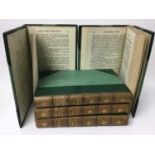 Jane Austen, 5 volumes, Robert Riviere & Son, half gilt green calf