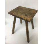 19th century rustic elm stool