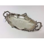Good quality Victorian silver plated fruit basket with pierced borders and engraved foliate decorati
