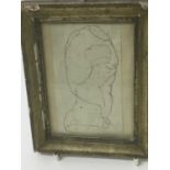 18th / early 19th century pen sketch of a male torso