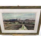 Roland Suddaby (1912-1972) watercolour, landscape, possibly towards Framingham, signed, 36 x 63cm