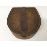 Vintage leather collar box in the form of a horseshoe, the leather strap with period installs R.J.W.