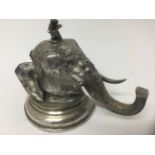 Late 19th / early 20th century electroplated elephant inkwell