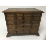 Georgian oak and pine miniature chest of drawers
