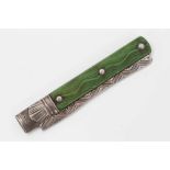 Georgian silver soft fruit folding pocket knife with engraved silver blade, cast shell motives and w