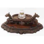 Impressive late Victorian carved gothic inkstand