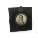 Late 19th / early 20th century watercolour on ivory miniature portrait of Napoleon