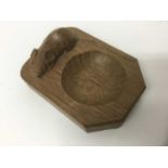 Robert Mouseman Thompson carved oak ashtray