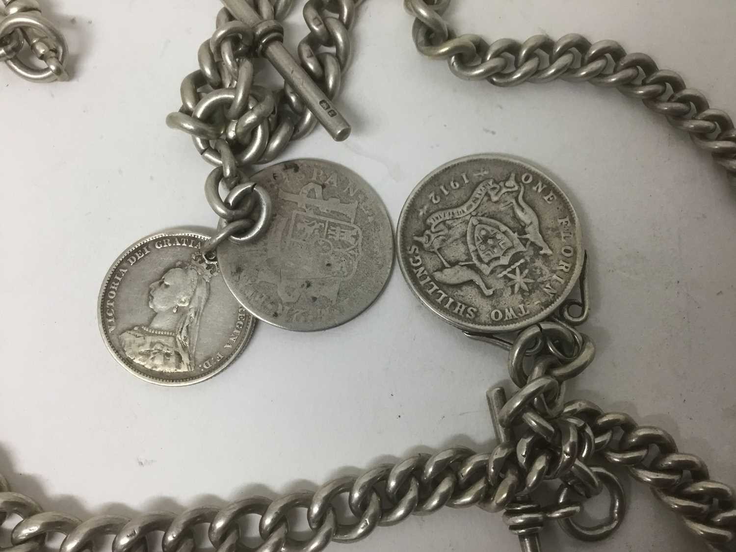 Two silver watch chains - Image 3 of 3