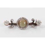 Victorian diamond and cat’s eye brooch