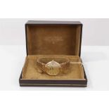 Gentlemen's Longines 9ct gold wristwatch on gold bracelet in box