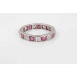 Ruby and diamond eternity ring