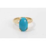 18ct gold turquoise blue cabochon dress ring