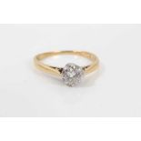 Diamond single stone ring with a brilliant cut diamond estimated to weigh approximately 0.25cts