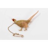 Gold pheasant brooch