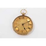 Victorian 18ct gold open face pocket watch