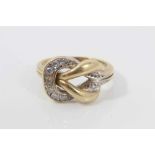 18ct gold and diamond knot ring