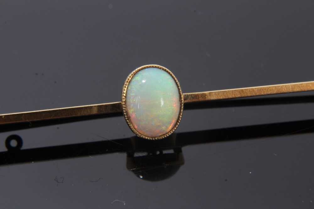 Edwardian opal single stone bar brooch - Image 4 of 4