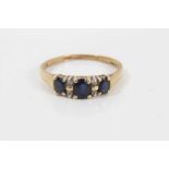 18ct gold diamond and sapphire ring