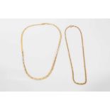 Two 9ct gold necklaces-12.9 grams