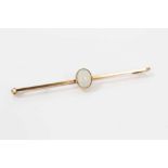 Edwardian opal single stone bar brooch