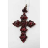 19th century Bohemian garnet cross pendant