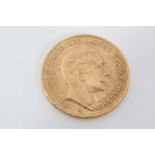 Imperial German gold 20 Mark coin dated 1911