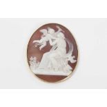 Finely carved 19th cameo of Cupid being caught