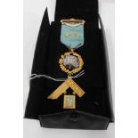 9ct gold and enamel Masonic Jewel for the Waltham Abbey Lodge