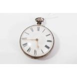 William IV silver cased pocket watch by Robt. Bates, Ingham, numbered 53838.