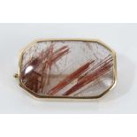 Rutilated quartz brooch