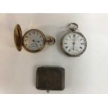 Edwardian Gentleman's silver open faced pocket watch (Chester 1904), together with a Gentleman's gol