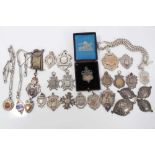 Collection of 25 late Victorian and Edwardian silver sporting and other prize medallions