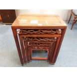 Good quality Chinese hardwood nest of four tables