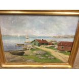 Scandinavian school, early 20th century oil on canvas - Lakeland scene