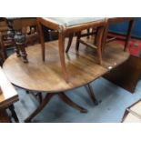 Regency mahogany twin pedestal dining table