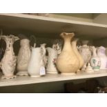 Collection of parianware jugs and vases
