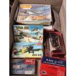 Matchbox Swordfish airfix kit, plus others, Tri-ang railway and track, toy cars and other vintage ga