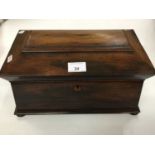 Early Victorian mahogany sarcophagus shaped tea caddy