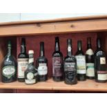 Selection of bottles of alcohol - Croft Sherry, Benedictine, Cream Sherry, Harveys Bristol Cream, Co