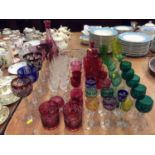 Collection of good quality 19th Century and later glass to include Cranberry, Bristol Green and Urua