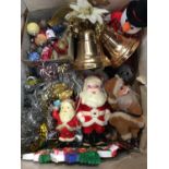 Two boxes vintage Christmas decorations