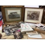 Good group of Victorian ephemera, photograph depicting a chauffeur and a Napier, album of crests and