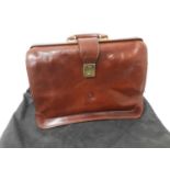 Good quality C W Marianelli brown leather briefcase