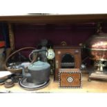 Regency copper samovar, Victorian postal scales and sundry items