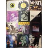 Two boxes single records (approx 200) including The Stranglers, Ian Dury, The Boomtown Rats and Soft
